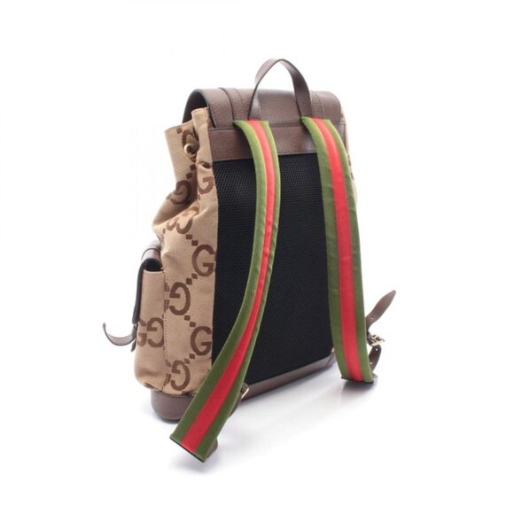 Gucci Backpack Jumbo GG Beige Brown Canvas Leather main image 11